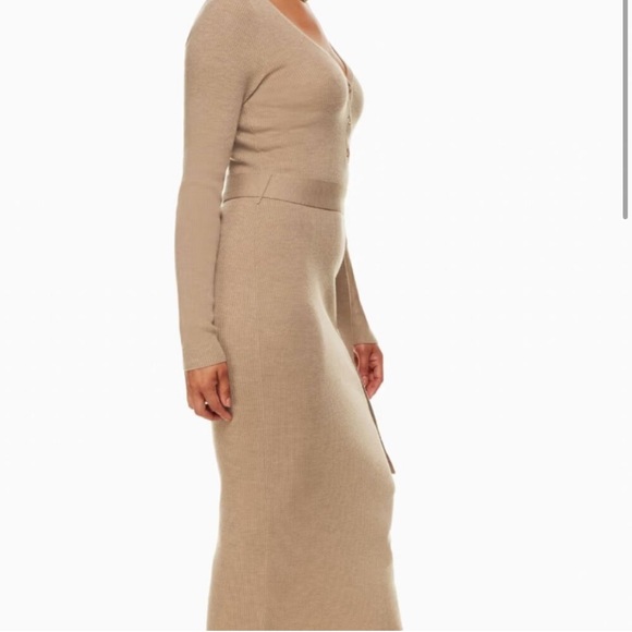 Aritzia The Group by Babaton Grey Henley Sweater Dress - Picture 2 of 2